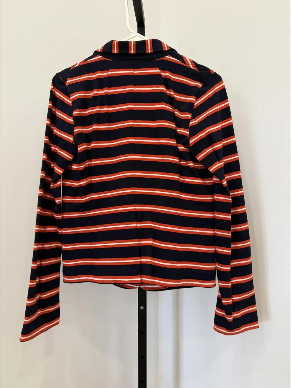 J.Crew Striped Navy and Red Blazer Jacket XS Jersey Sweatshirt